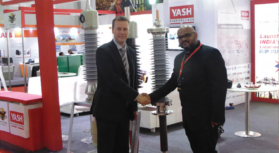 Laurent Vlesik (left) and Keyur Shah at the launch of India’s first localized RIP bushing, by Yash High Voltage Insulators
